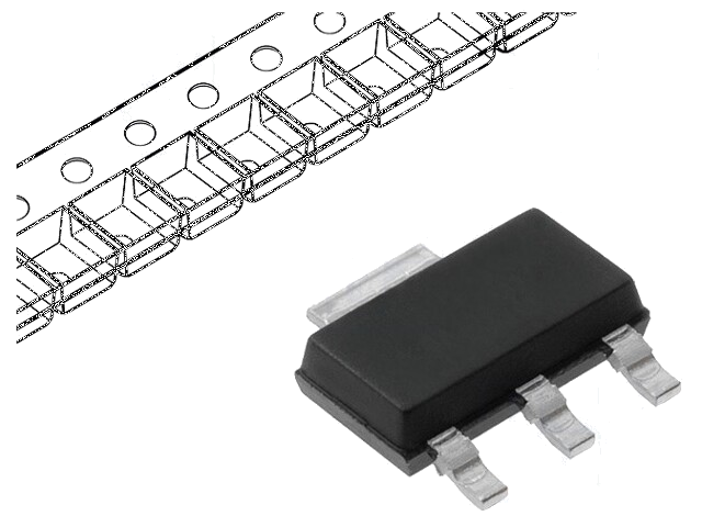 Transistor: N-MOSFET; unipolair; 250V; 0,375A; 1,5W; SC73,SOT223 Transistor: N-MOSFET; unipolair; 250V; 0,375A; 1,5W; SC73,SOT223